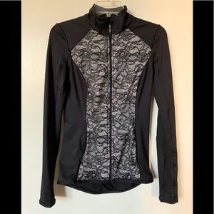 NWT KAREN KANE (Size S) Active Long Mix Lace Jacket